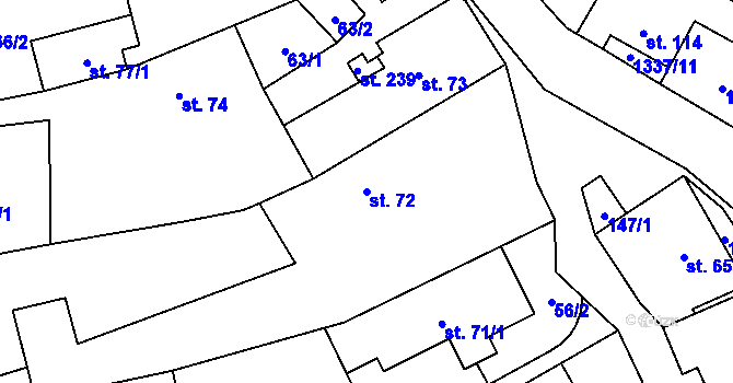 Parcela st. 72 v KÚ Svébohov, Katastrální mapa