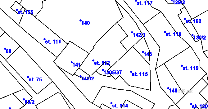 Parcela st. 112 v KÚ Svébohov, Katastrální mapa