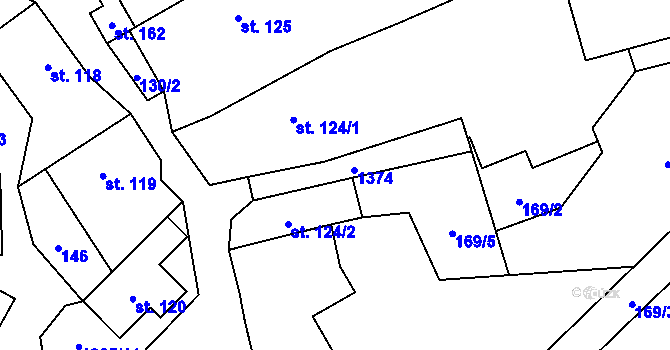 Parcela st. 124/3 v KÚ Svébohov, Katastrální mapa