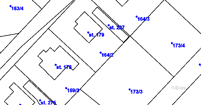 Parcela st. 164/2 v KÚ Svébohov, Katastrální mapa