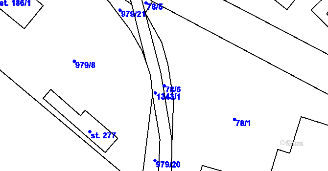 Parcela st. 78/6 v KÚ Svébohov, Katastrální mapa