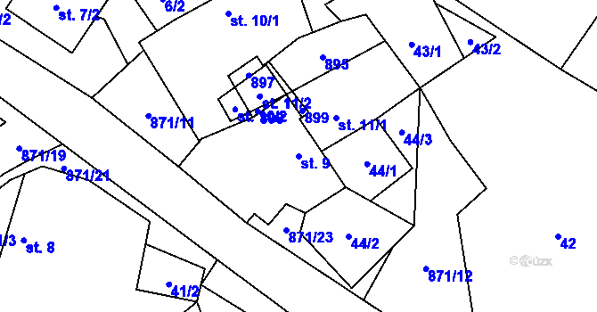 Parcela st. 9 v KÚ Svépravice, Katastrální mapa