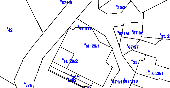 Parcela st. 29/1 v KÚ Svépravice, Katastrální mapa