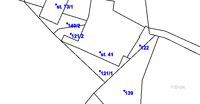 Parcela st. 41 v KÚ Svépravice, Katastrální mapa