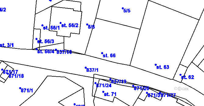 Parcela st. 66 v KÚ Svépravice, Katastrální mapa