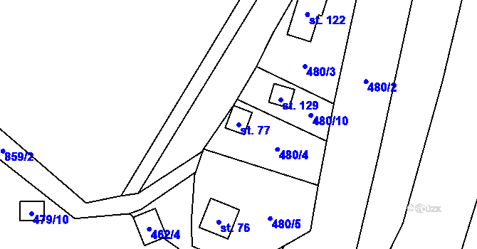 Parcela st. 77 v KÚ Svépravice, Katastrální mapa