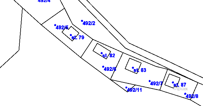 Parcela st. 82 v KÚ Svépravice, Katastrální mapa