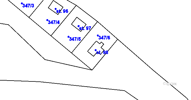Parcela st. 98 v KÚ Svépravice, Katastrální mapa