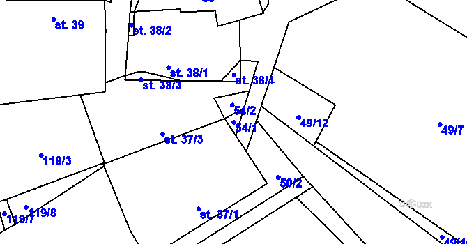 Parcela st. 54/1 v KÚ Svépravice, Katastrální mapa