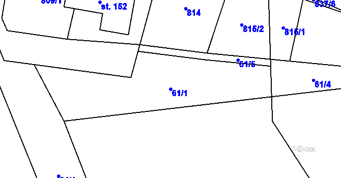 Parcela st. 61/1 v KÚ Svépravice, Katastrální mapa