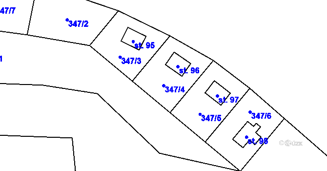 Parcela st. 347/4 v KÚ Svépravice, Katastrální mapa