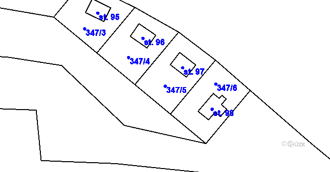 Parcela st. 347/5 v KÚ Svépravice, Katastrální mapa