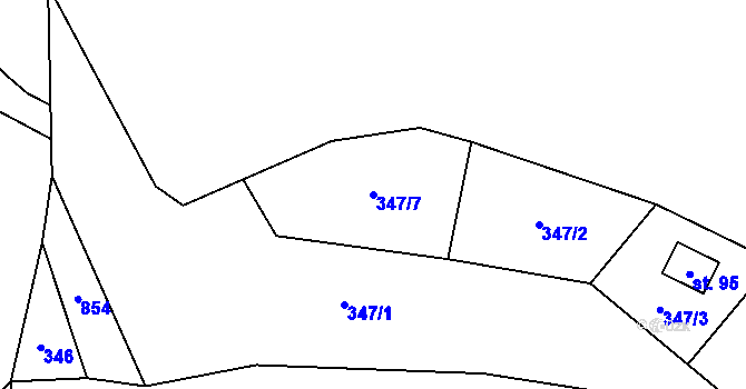 Parcela st. 347/7 v KÚ Svépravice, Katastrální mapa