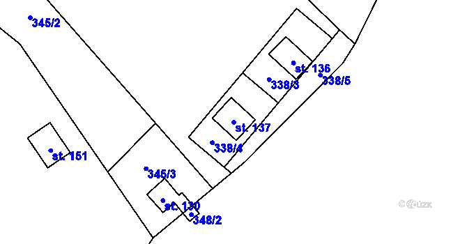 Parcela st. 137 v KÚ Svépravice, Katastrální mapa