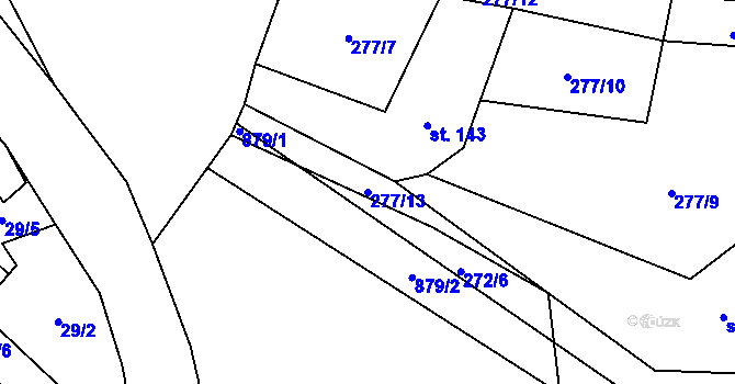 Parcela st. 277/13 v KÚ Svépravice, Katastrální mapa