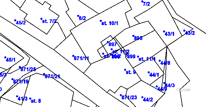 Parcela st. 10/2 v KÚ Svépravice, Katastrální mapa