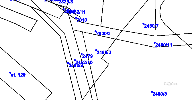 Parcela st. 2480/3 v KÚ Svéradice, Katastrální mapa