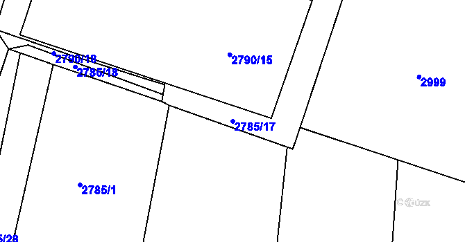 Parcela st. 2785/17 v KÚ Svéradice, Katastrální mapa
