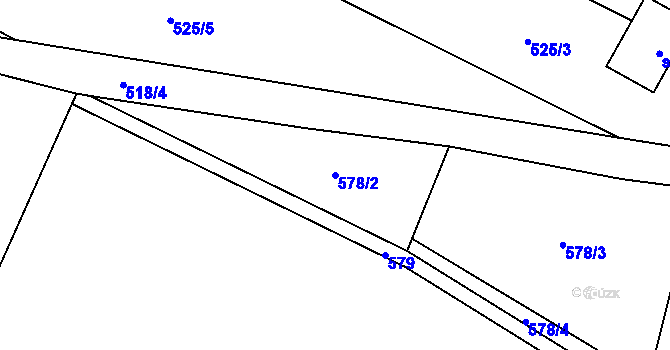 Parcela st. 578/2 v KÚ Svéradice, Katastrální mapa