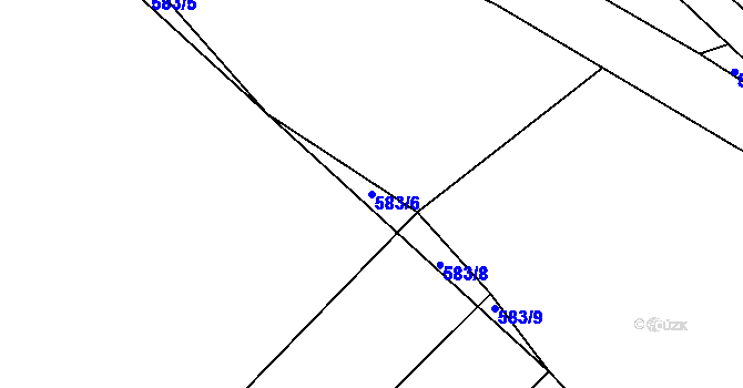 Parcela st. 583/6 v KÚ Svéradice, Katastrální mapa