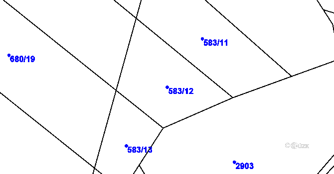 Parcela st. 583/12 v KÚ Svéradice, Katastrální mapa