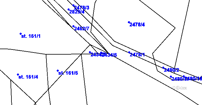 Parcela st. 2434/6 v KÚ Svéradice, Katastrální mapa