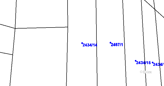 Parcela st. 2434/14 v KÚ Svéradice, Katastrální mapa