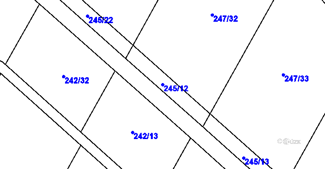Parcela st. 245/12 v KÚ Svésedlice, Katastrální mapa