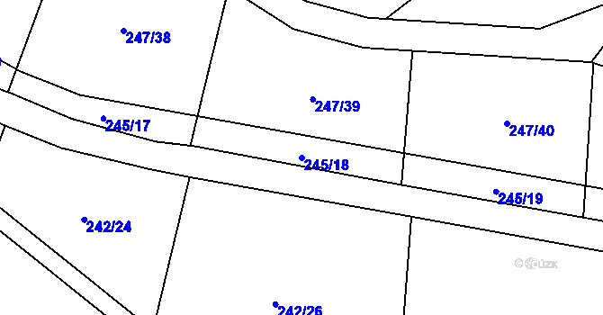 Parcela st. 245/18 v KÚ Svésedlice, Katastrální mapa