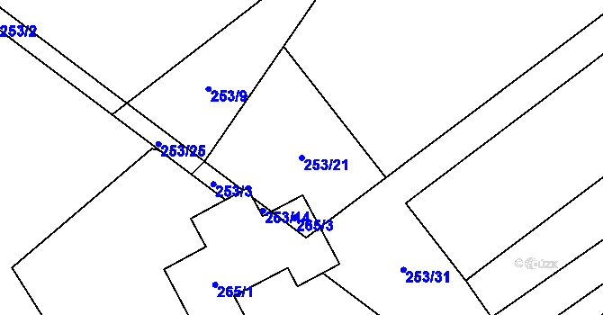 Parcela st. 253/21 v KÚ Svésedlice, Katastrální mapa