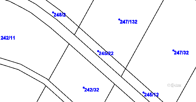Parcela st. 245/22 v KÚ Svésedlice, Katastrální mapa