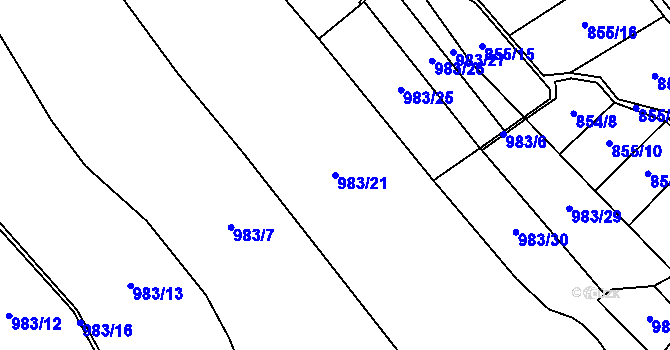 Parcela st. 983/21 v KÚ Světce, Katastrální mapa