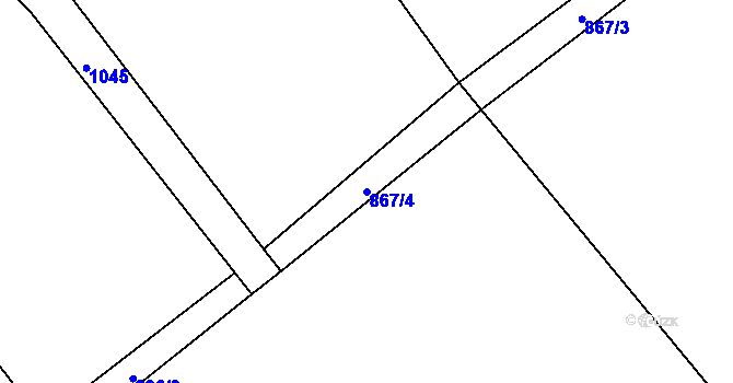 Parcela st. 867/4 v KÚ Světce, Katastrální mapa