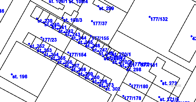 Parcela st. 248 v KÚ Chotějovice, Katastrální mapa