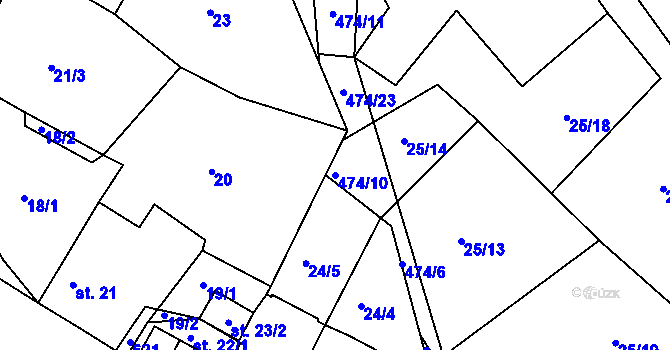 Parcela st. 474/10 v KÚ Světec, Katastrální mapa