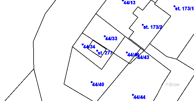 Parcela st. 277 v KÚ Světec, Katastrální mapa
