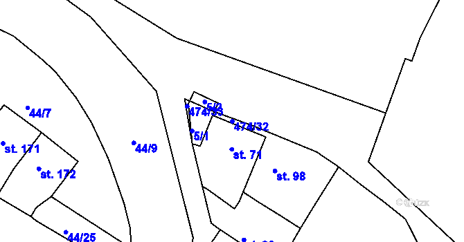 Parcela st. 474/32 v KÚ Světec, Katastrální mapa