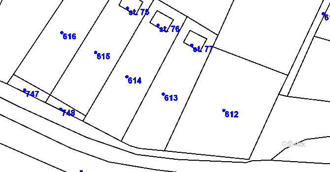 Parcela st. 32/6 v KÚ Štrbice, Katastrální mapa
