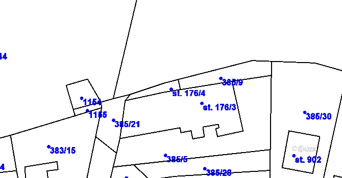 Parcela st. 176/4 v KÚ Světice u Říčan, Katastrální mapa