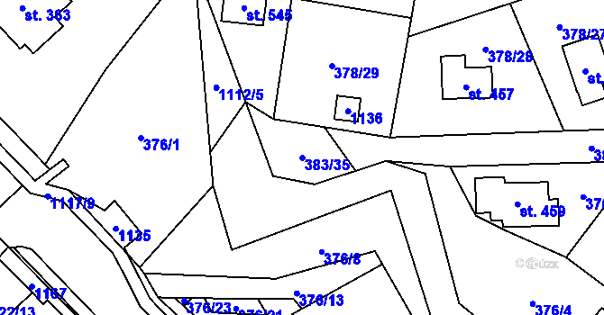 Parcela st. 383/35 v KÚ Světice u Říčan, Katastrální mapa