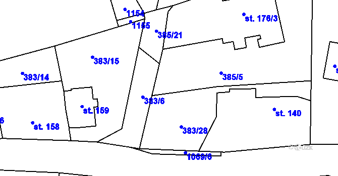 Parcela st. 385/29 v KÚ Světice u Říčan, Katastrální mapa