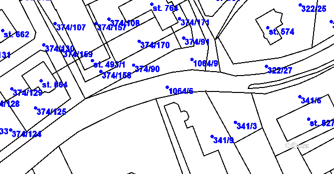 Parcela st. 1064/6 v KÚ Světice u Říčan, Katastrální mapa