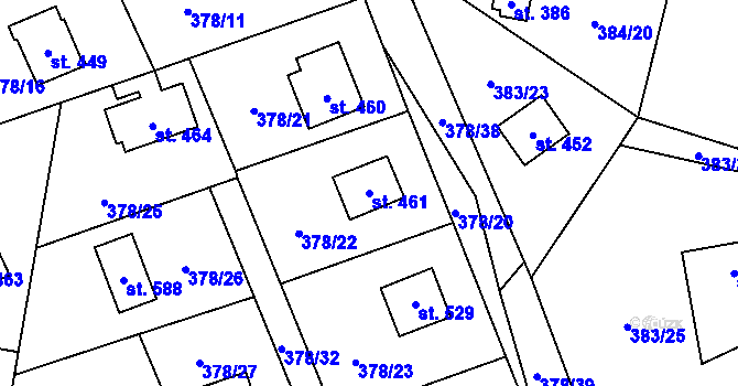 Parcela st. 461 v KÚ Světice u Říčan, Katastrální mapa