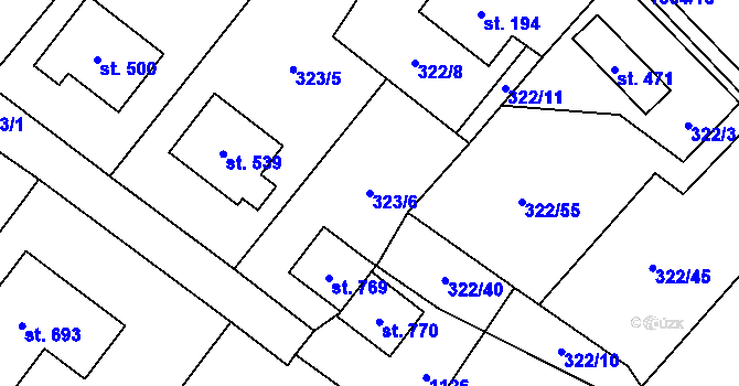 Parcela st. 323/6 v KÚ Světice u Říčan, Katastrální mapa