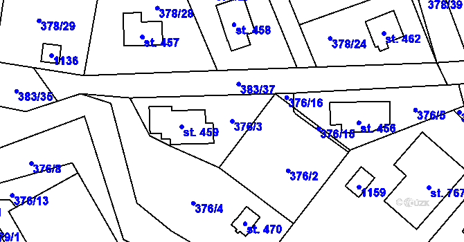 Parcela st. 376/3 v KÚ Světice u Říčan, Katastrální mapa
