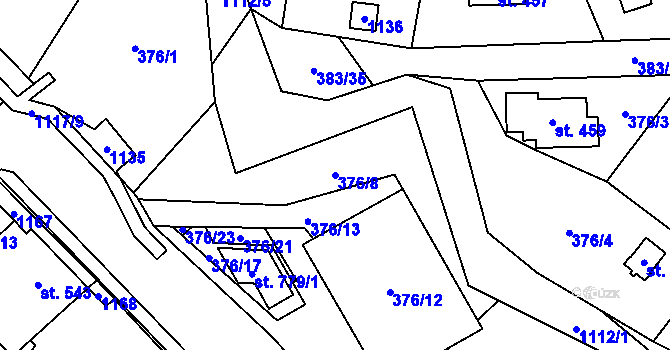 Parcela st. 376/8 v KÚ Světice u Říčan, Katastrální mapa