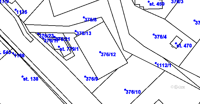 Parcela st. 376/12 v KÚ Světice u Říčan, Katastrální mapa