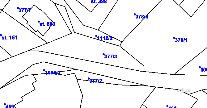 Parcela st. 377/3 v KÚ Světice u Říčan, Katastrální mapa
