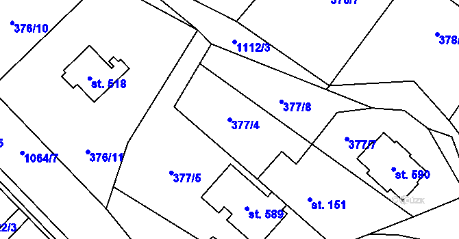 Parcela st. 377/4 v KÚ Světice u Říčan, Katastrální mapa