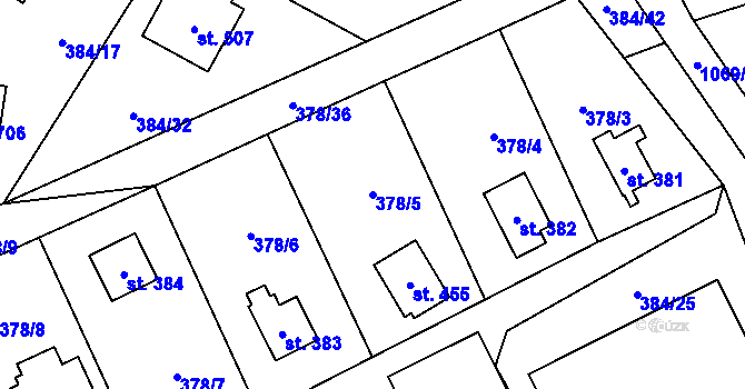 Parcela st. 378/5 v KÚ Světice u Říčan, Katastrální mapa